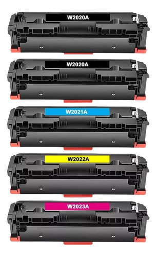 5x Toner Compatível Para Hp M479fdw M454dw Pro Color 414a Tinta 2 Preto 1 Ciano 1 Magenta E 1 Yellow