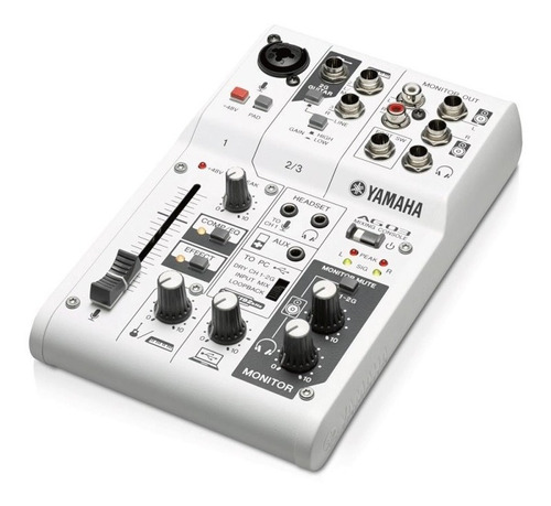 Mesa E Interface De Áudio Yamaha Ag03 Branco Alimentação