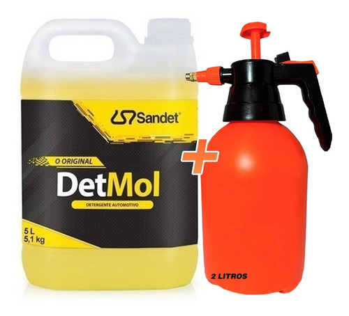 Shampoo 5l Det Mol Lava Moto Sandet + Pulverizador Nfe *