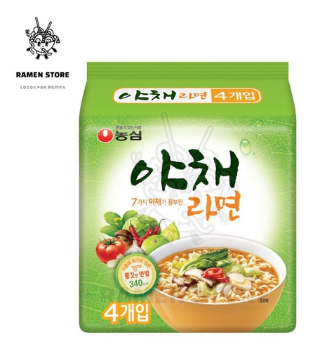 Fideo Coreano Vegano Ramyun Yache . Veggie. Corea Del Sur