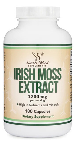 Double Wood Extracto De Irish Moss 600 Mg 180 Caps Sabor Sin Sabor