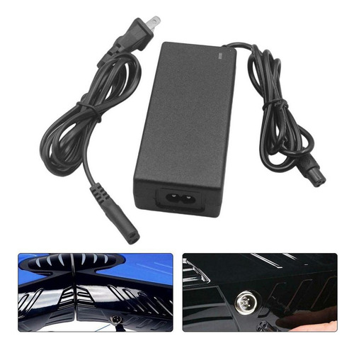 Cargador De 42v 2a, Conector En Línea De 3 Puntas Para