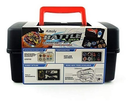 Estuche Caja Case Bey Battle 16 Beyblade Spinner Burst Aimol Color Negro