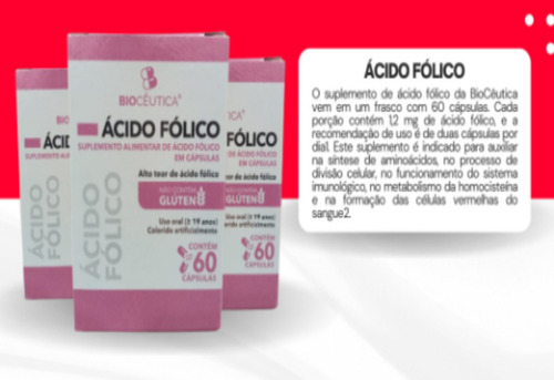 Ácido Fólico Vitamina B9 Recupere A Cor Do Cabelo 60 Cáps