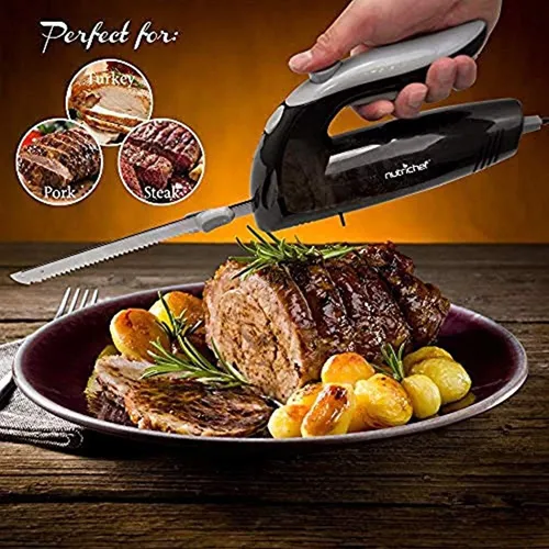 Cuchillo Eléctrico Nutrichef - Cuchillo Para Tallar 22,8 Cm, Black