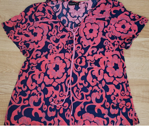 Remera -camisa - Blusa Fibrana Estampada M - Oferta!!!