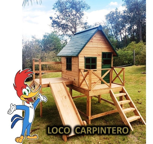 Imagen 3 de 7 de Casita Alta De Madera Infantil Día Del Niño Navidad Reyes