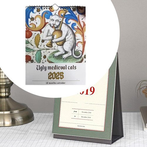 Calendario De Pared 2025 Calendario De Pared Gato Extraño