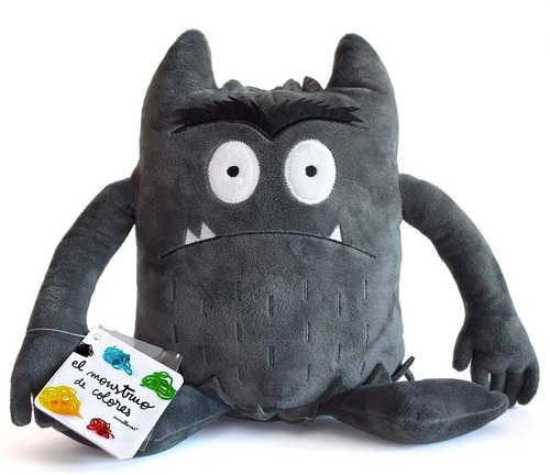 Peluche El Monstruo De Colores. Gris. Miedo