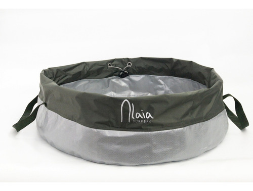 Surf Bag Impermeável Verde Militar Lona Prata