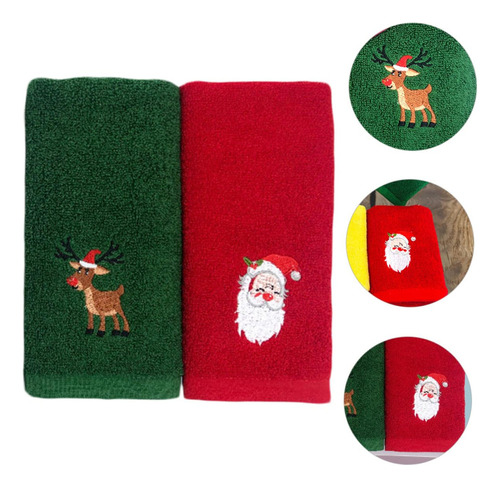 6 Piezas Toalla De Navidad Toallas De Mano De Algodón