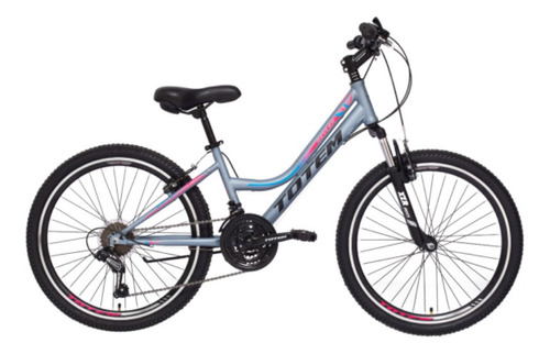 Bicicleta Totem Mtb Aro 24 Modelo Skyler Color Gris Tamaño del cuadro XS