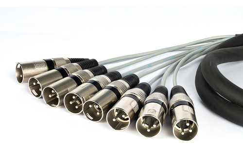 Multicabo Espaguetado 8 Vias Com Conectores Xlr - 7 Metros
