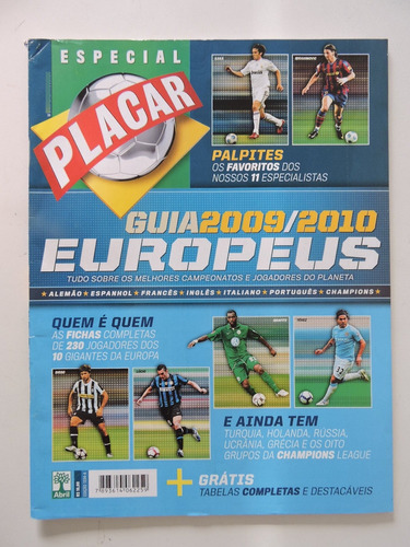 Placar #1334-a Guia 2009/2010 Campeonatos Europeus