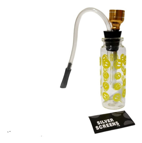 Imagen 8 de 8 de 2 Mini Bongs De Bolsillo De Vidrio Con Manguera + Rejillas