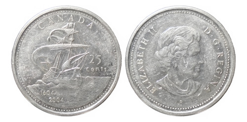 Canadá 25 Cents 2004 * Isla De Saint Croix B4t#1 (Usado)