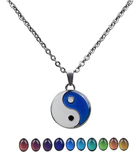 Collar De Humor Yin Yang Cadena Acero Inoxidable 50 Cm