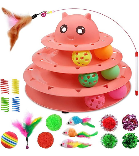 Juego Para Gatos Carrousel Calesita N1 En Usa Rojo  20 Acc