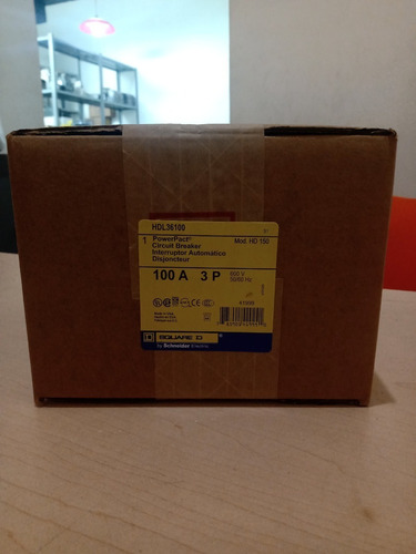 Squared Hdl36100 3 Polos 100 Amp. 600 Vol.