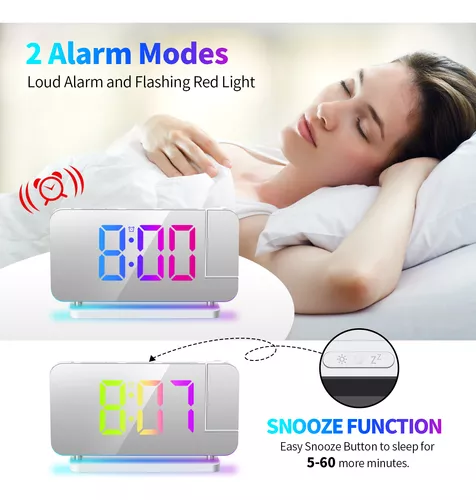 Despertador - Reloj despertador Proyección Espejo LED Despertador