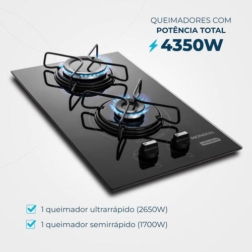 Cooktop A Gás 2 Bocas Mondial Ctg-04