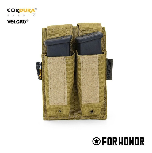 Porta Carregador Pistola Duplo Em Cordura 1000 Forhonor * Cor Dourado