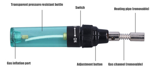 Kit De Soldador De Gas Portátil Con Temperatura Ajustable
