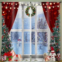 Comprar Cortinas De Navidad De 83 X 81 Pulgadas, Cortinas De In...