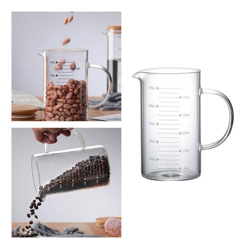 5 Taza Medidora Taza De Vidrio Resistente Al Calor Con 500ml