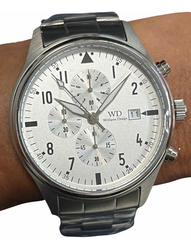 Reloj William Design Acero Cronometro Hombre Wr100 Mts 