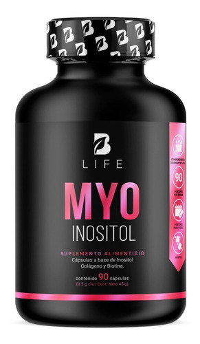 Suplemento en cápsula B Life  Myo Inositol en pote de 90g 90 un