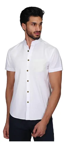 Camisa Manga Corta Goat Hombre Cuello Mao Env o gratis