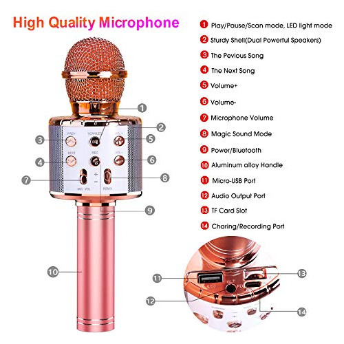 Microfono Karaoke Inalambrico 4 1 Bluetooth Maquina Ktv Io