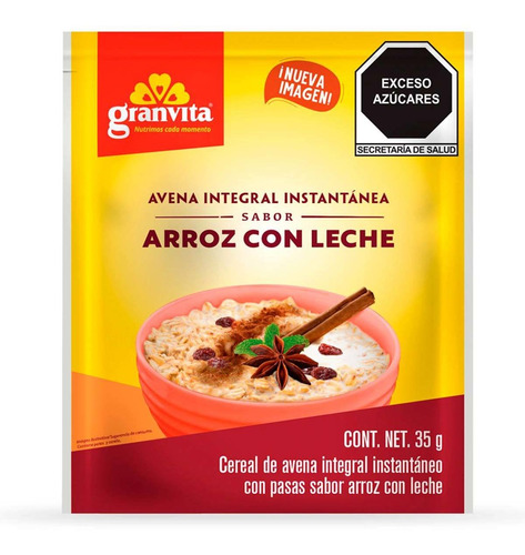 Avena Instantánea Granvita Tradicional Arroz Con Leche 35g