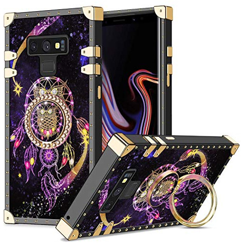 Estuche Cuadrada Para Galaxy Note 9 Soporte Anillo Diseño Ky