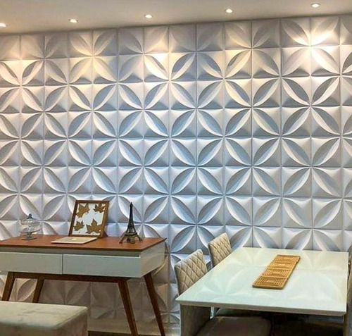 Imagem 7 de 10 de Kit5m² Revestimento De Parede 3d Pvc 20 Placas Pétalas 50x50