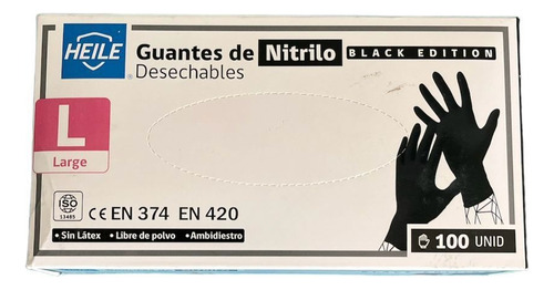 Guantes Nitrilo Talla L Black Edition