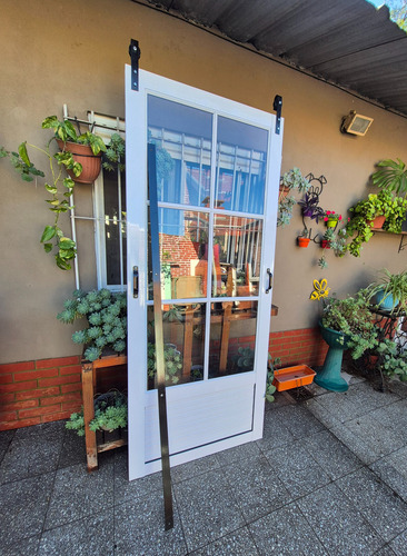 Puerta Granero Aluminio 1.00 X 2.04 Con Kit Completo!! Blanco