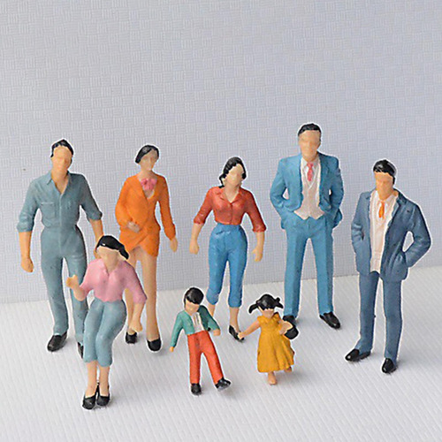 A 2 Cenas De Figuras Pintadas De Plástico Diy, 100pcs 100º