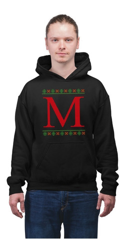 Sudadera Letra M Ugly Sweater Navidad Unisex Hombre Mujer