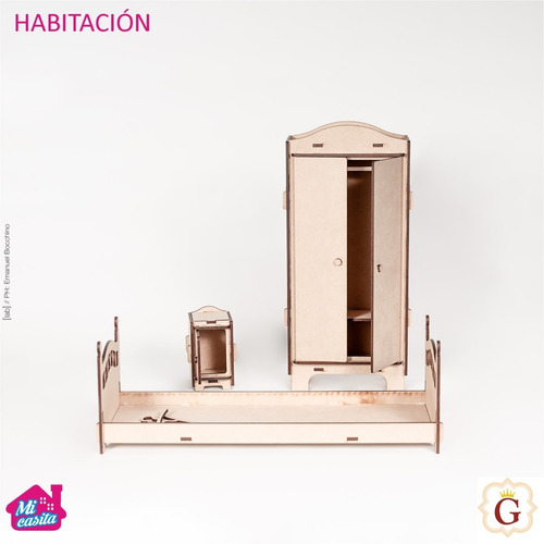 Casa Casita Para Muñecas Barbie En Fibro Fácil Con Muebles