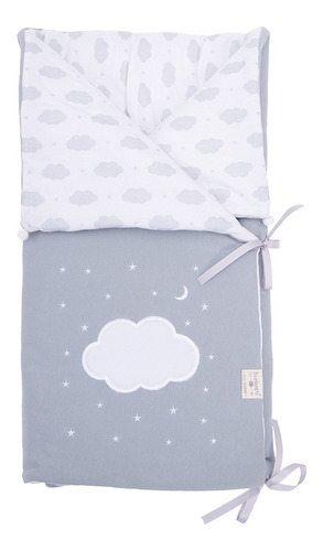 Costalito Bebé 100% Algodón Pima, Fular, Sleeping, Portabebé Color 100% Algodón Nube Gris Bordado