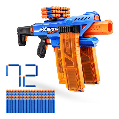 Lanza Dardos Insanity Clip Blaster Con 72 Dardos X-shot
