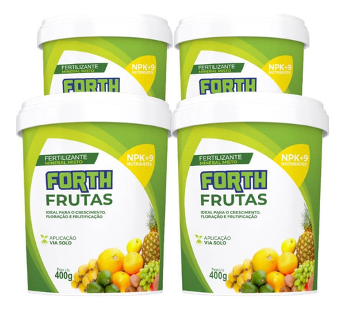 Kit 4 Fertilizante Forth 400g Frutas Frutificação E Pomar