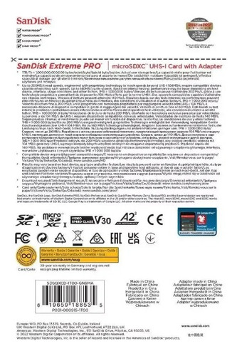 Cartão Sandisk Extreme Pro Microsd Uhs-i De 1 Tb Com