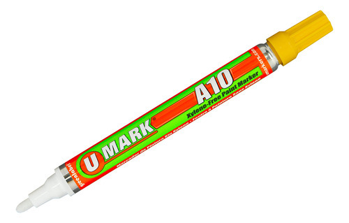  12 Marcadores Industriales U-mark A10 10ml Color Amarillo