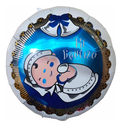 Pack De 50 Globos Metalizados Mi Bautizo 18 Pulgadas