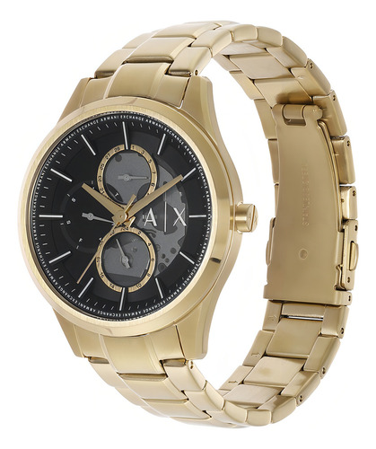 Reloj Hombre Armani Exchange Dante Multi Correa Dorado Bisel Dorado Fondo Negro
