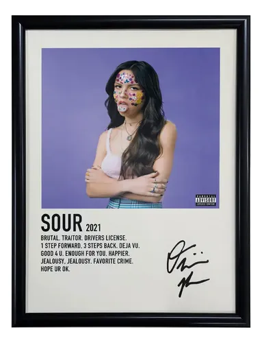 Poster Olivia Rodrigo Sour Album Firma Music 45x30 | Meses sin interés