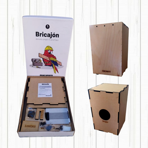 Imagen 2 de 5 de Cajon Peruano Flamenco Para Armar - Guacamayo - Con Bordona